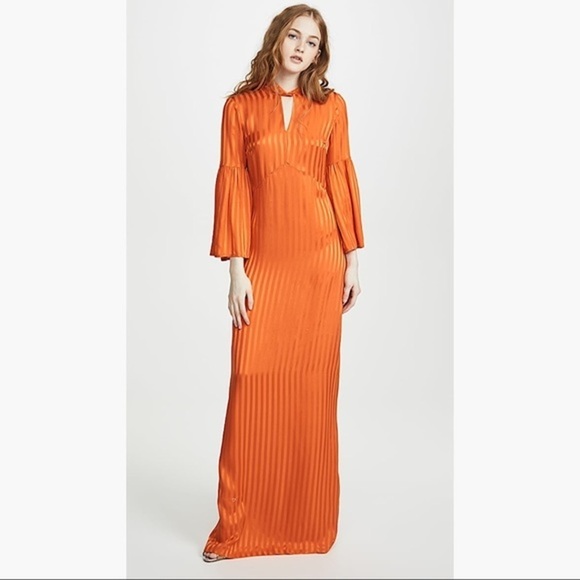 NWT Heartmade by Julie Fagerholt Silk Hylin Dress Orange - Picture 3 of 16